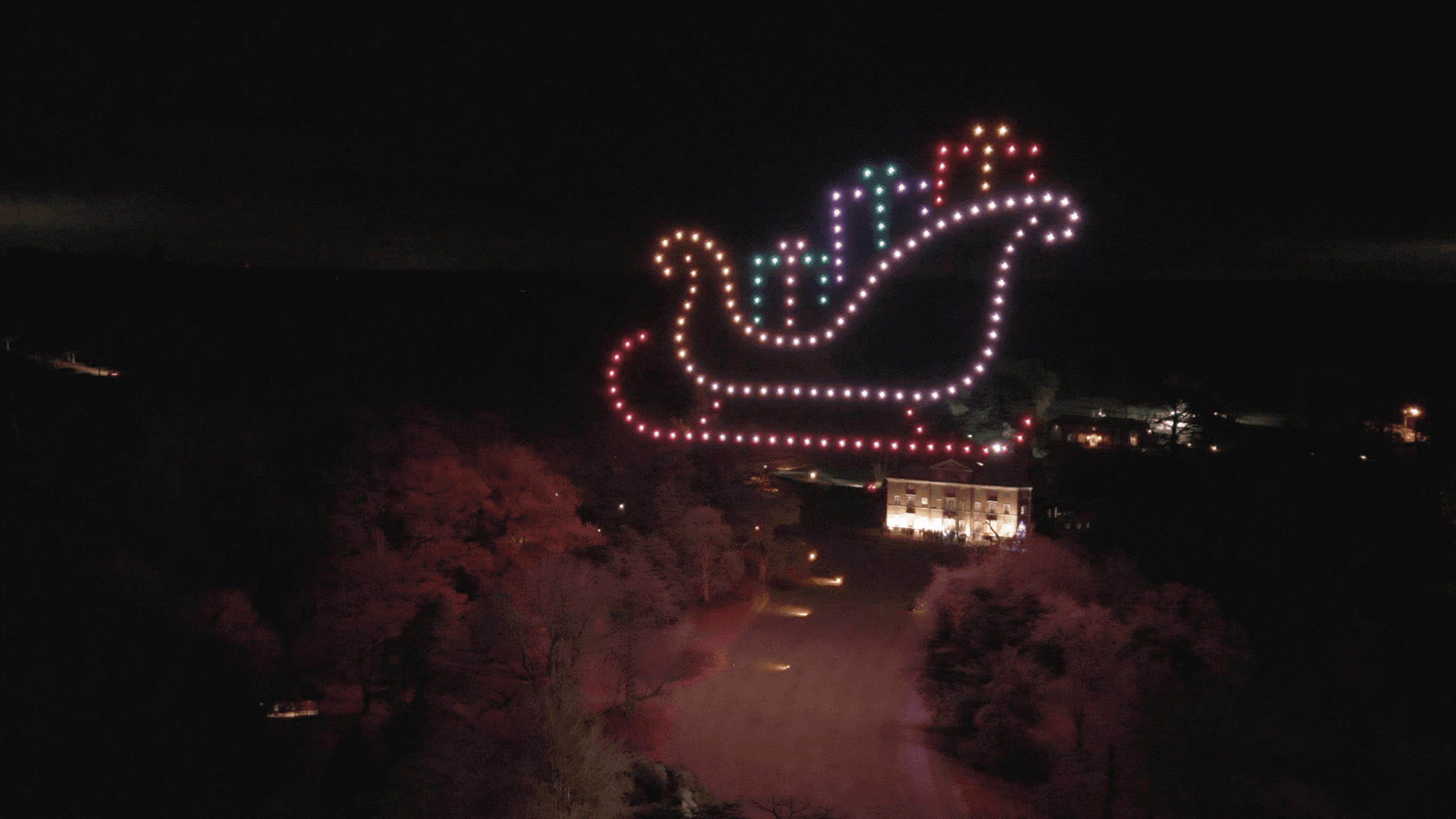 Sleigh Christmas Drone Light Show